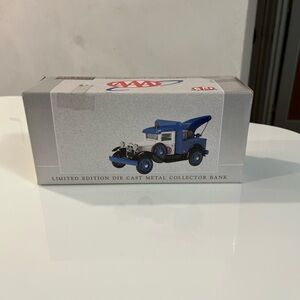 AAA Limited Edition Blue and Silver Die Cast Metal Collector Bank